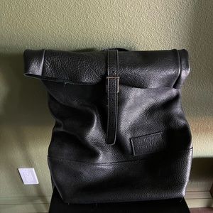 Portland Leather Roll Top Backpack